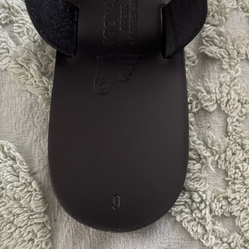 NEW Kionas RHEA Black Greek Leather Art Sandals 9 - Picture 6 of 7